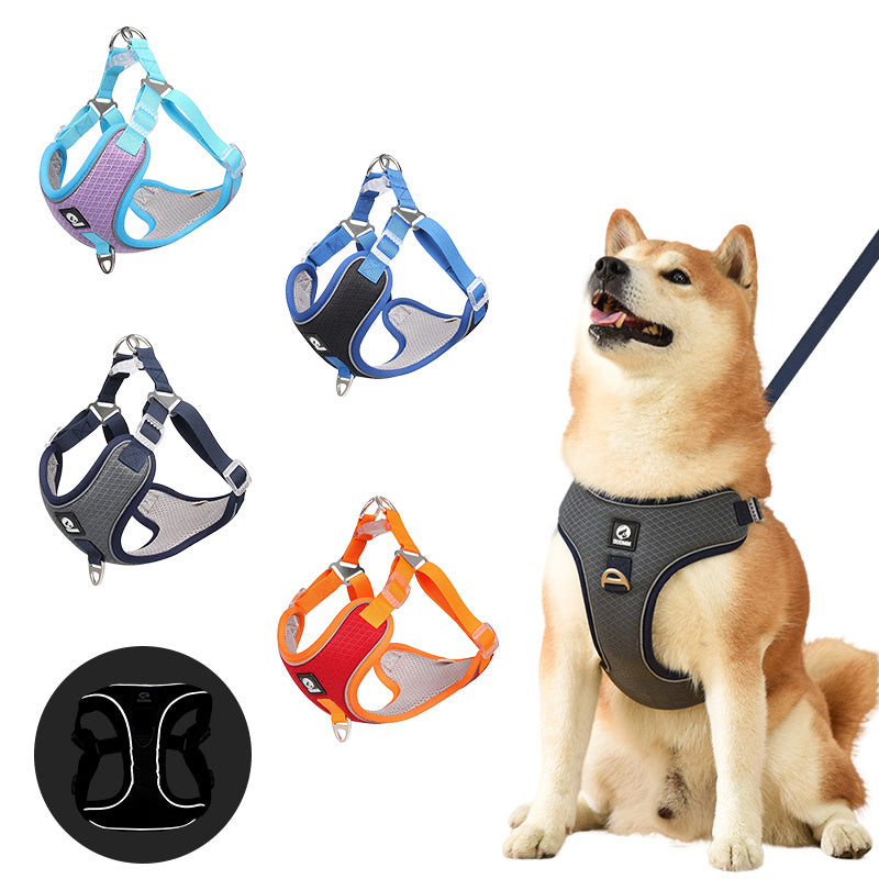 Adjustable Reflective Mesh Dog Harness – Breathable & Comfortable
