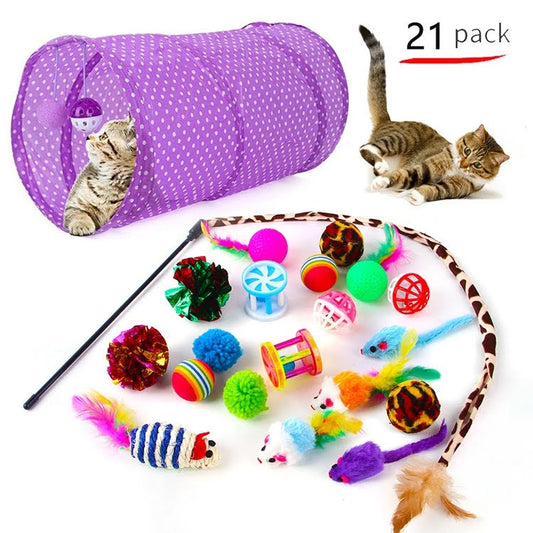 21-Piece Interactive Cat Toy Set